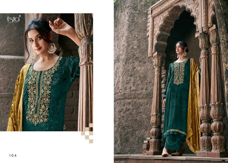 ESTA Naqush Velvet Salwar Kameez Design Wholesale Catalog
