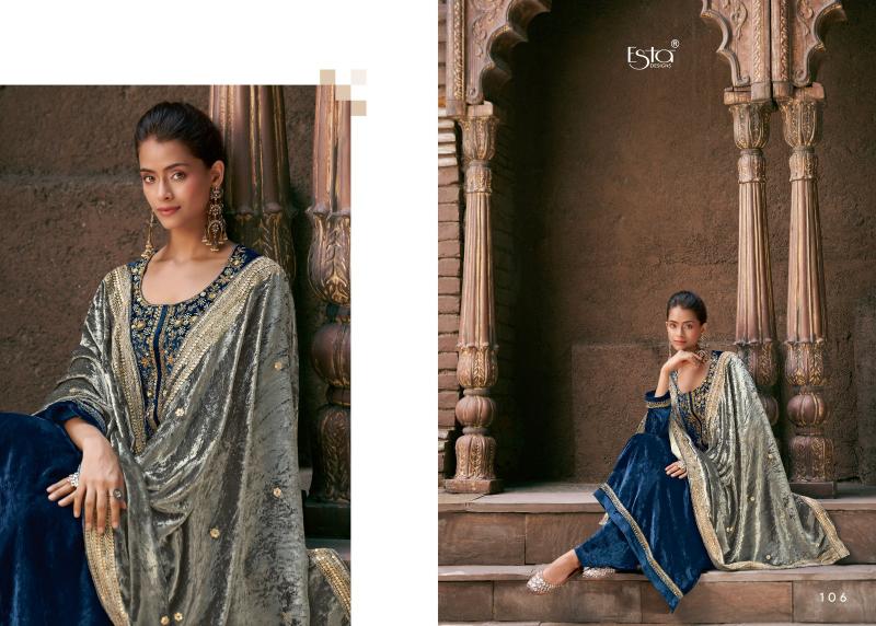 ESTA Naqush Velvet Salwar Kameez Design Wholesale Catalog