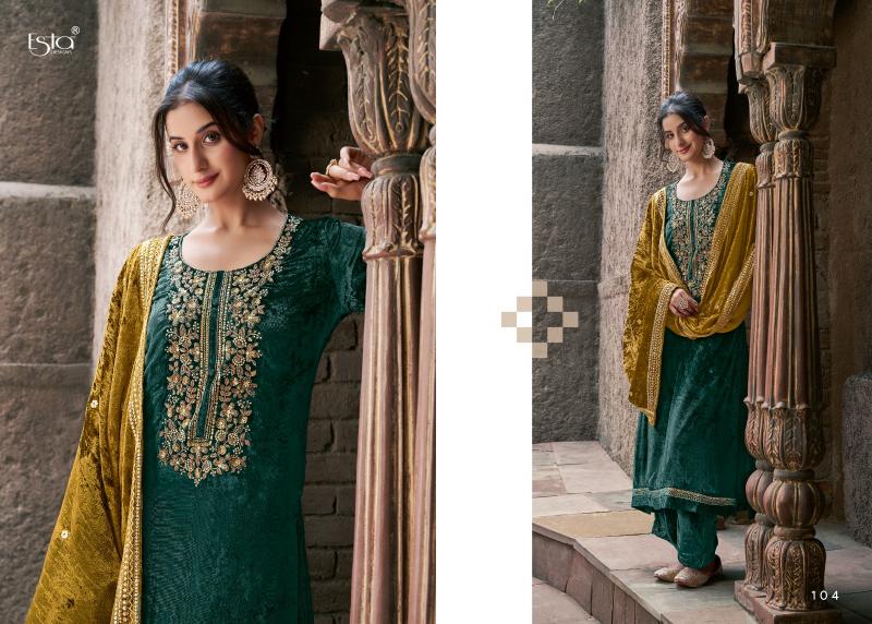 ESTA Naqush Velvet Salwar Kameez Design Wholesale Catalog