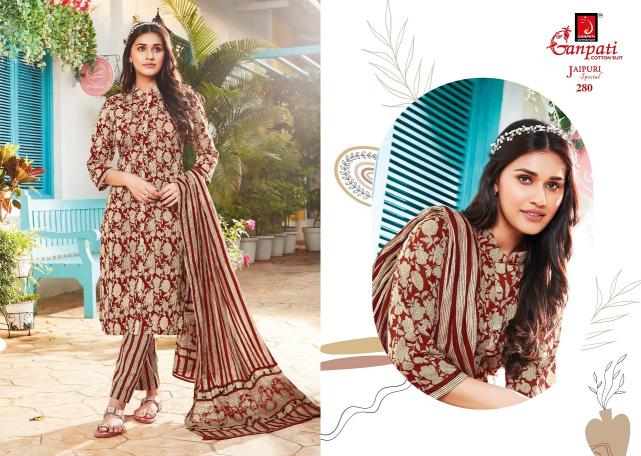 Ganpati Jaipuri Vol-12 – Kurti Pant With Dupatta - Wholesale Catalog