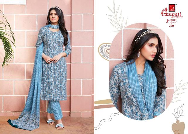 Ganpati Jaipuri Vol-12 – Kurti Pant With Dupatta - Wholesale Catalog