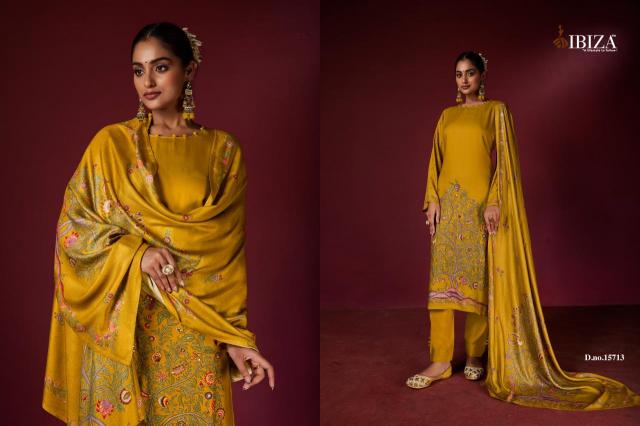 Ibiza Petals Pashmina Digital Printed Salwar Kameez Wholesale Catalog