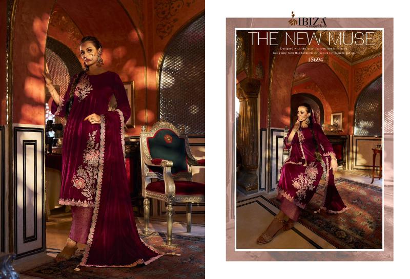 Ibiza Spring Glory Velvet Salwar Kameez Wholesale Catalog