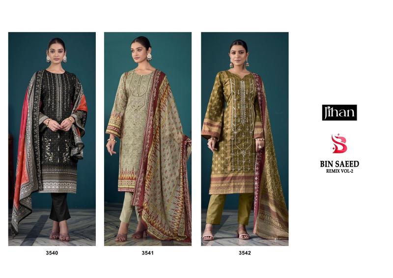 Jihan Bin Saeed Remix Vol 2 Printed Pakistani Suits Wholesale Catalog