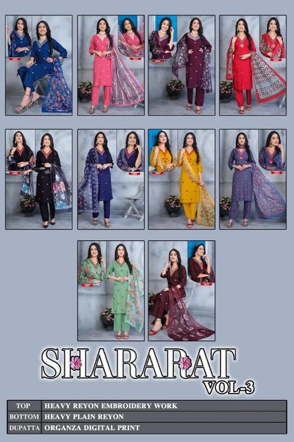 Kashida Shararat Vol 3 buy V neck Kurti in India
