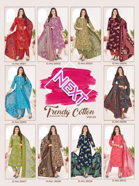 KCF TRENDY  COTTON READYMADE PANT VOL-03 Kurti Wholesale Catalog