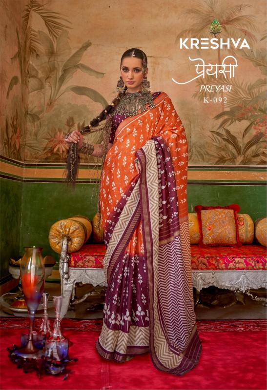 Kreshva Preyasi Mercerizer Sigma Silk Surat Saree Market Wholesale Market