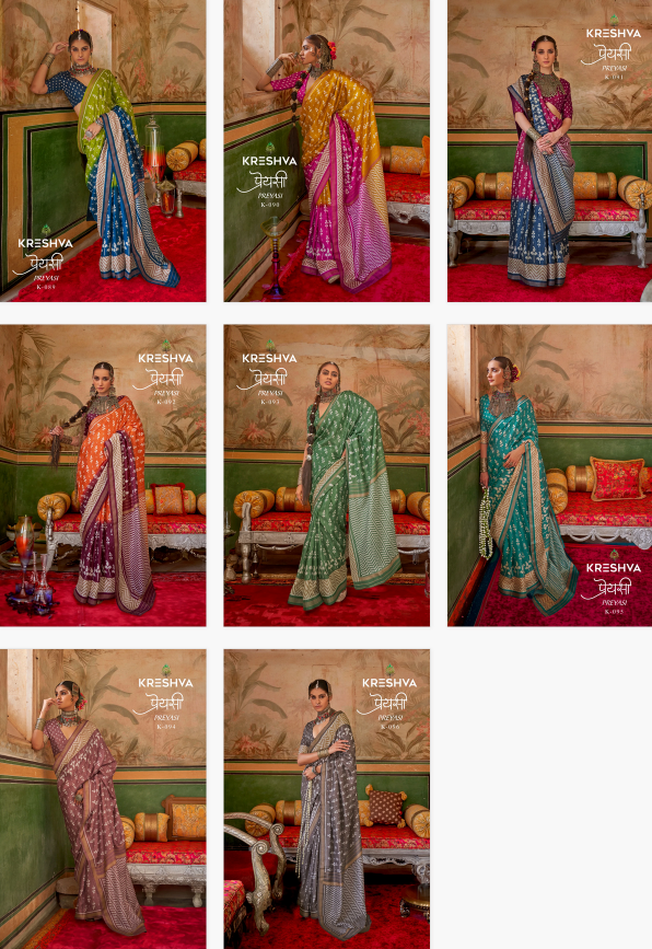 Kreshva Preyasi Mercerizer Sigma Silk Surat Saree Market Wholesale Market