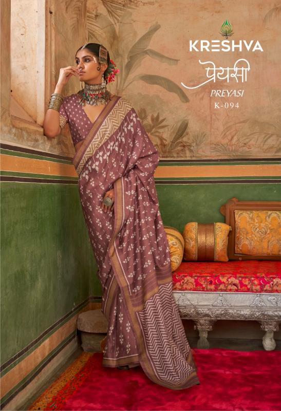 Kreshva Preyasi Mercerizer Sigma Silk Surat Saree Market Wholesale Market