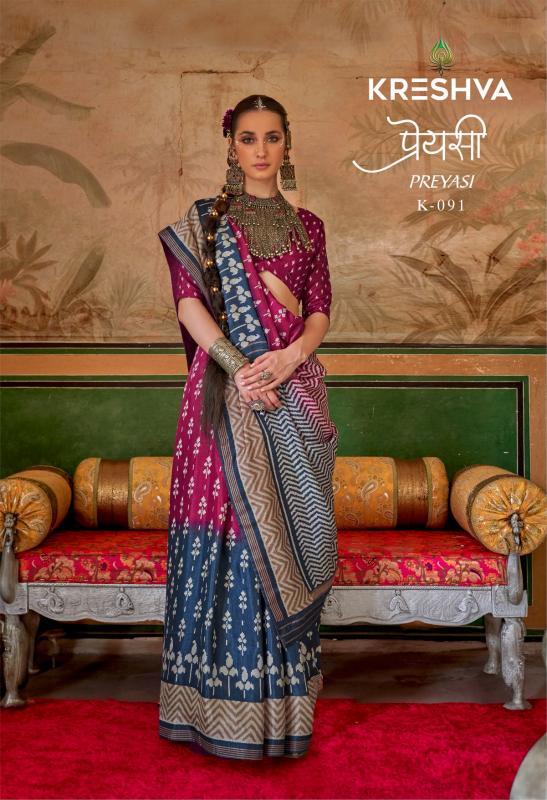 Kreshva Preyasi Mercerizer Sigma Silk Surat Saree Market Wholesale Market