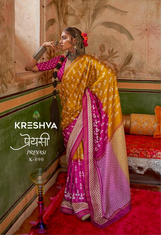 Kreshva Preyasi Mercerizer Sigma Silk Surat Saree Market Wholesale Market