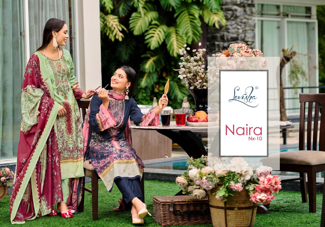 Levisha Naira Nx Vol 10 Dress Material Wholesale Catalog