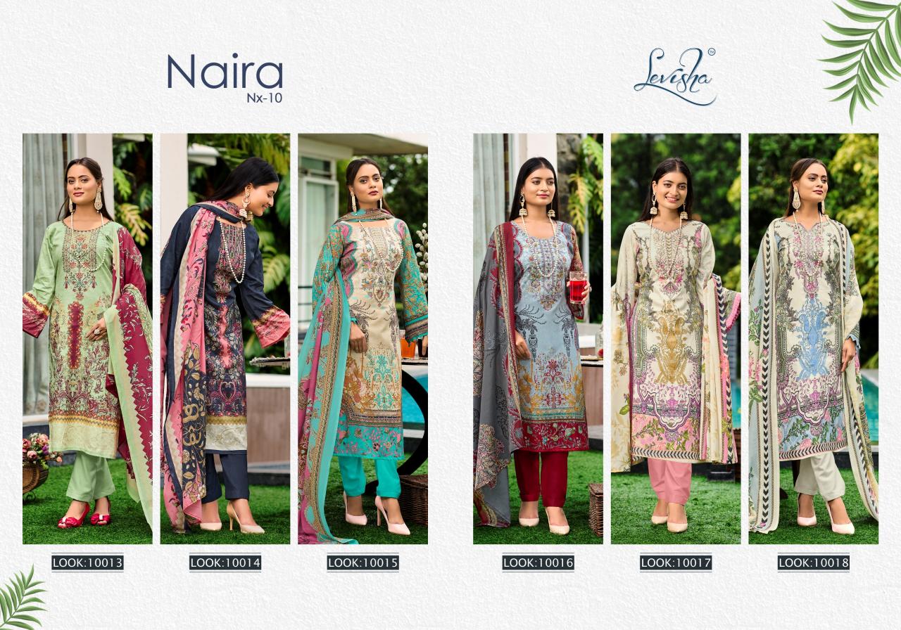 Levisha Naira Nx Vol 10 Dress Material Wholesale Catalog