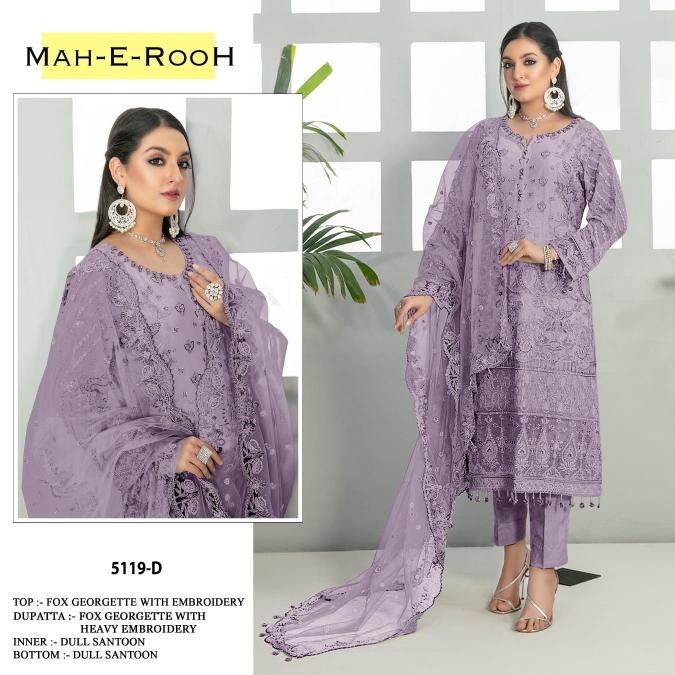 Mah E Rooh 5119 Georgette Salwar Kameez Wholesale Catalog