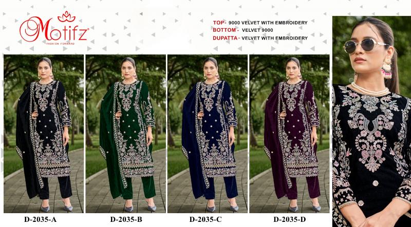 Motifz 2035 ABCD Embodry Salwar Kameez Wholesale Catalog