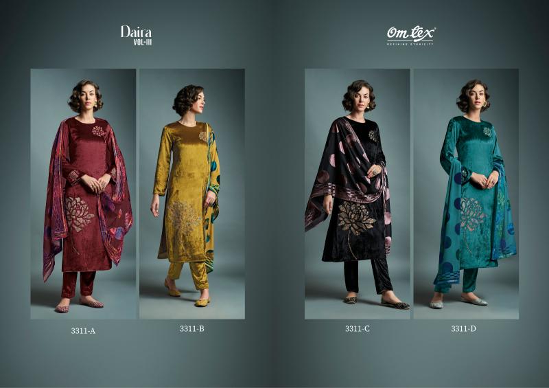 Omtex Daira Vol 3 Viscose Velvet Salwar Kameez Wholesale Catalog