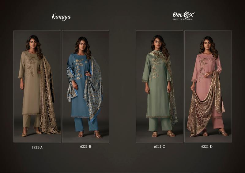 Omtex Nimaya Pashmina Digital Printed Salwar Kameez Wholesale Catalog