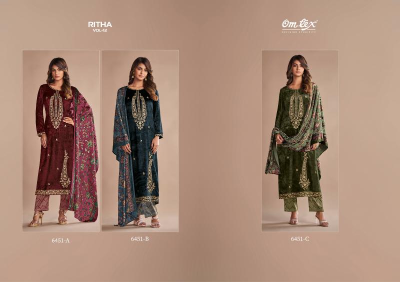 Omtex Ritha Vol 12 Viscose Salwar Kameez Wholesale Catalog