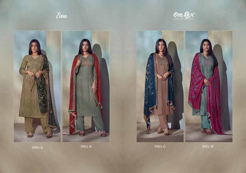 Omtex Ziva Pashmina Digital Printed Salwar Kameez Wholesale Catalog