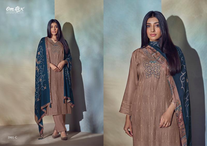 Omtex Ziva Pashmina Digital Printed Salwar Kameez Wholesale Catalog