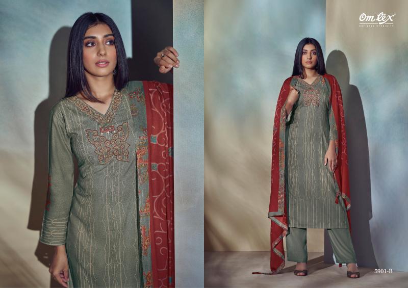 Omtex Ziva Pashmina Digital Printed Salwar Kameez Wholesale Catalog