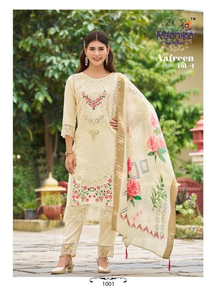 Radhika Aafreen Vol 1 Feb India White Kurtis Wholesale Catalog
