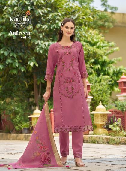 Radhika Aafreen Vol 1 Feb India White Kurtis Wholesale Catalog