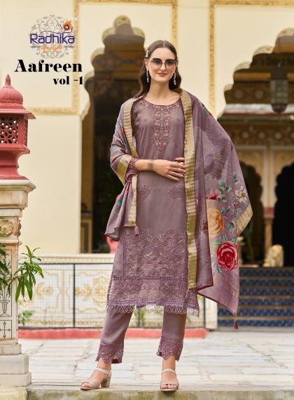Radhika Aafreen Vol 1 Feb India White Kurtis Wholesale Catalog
