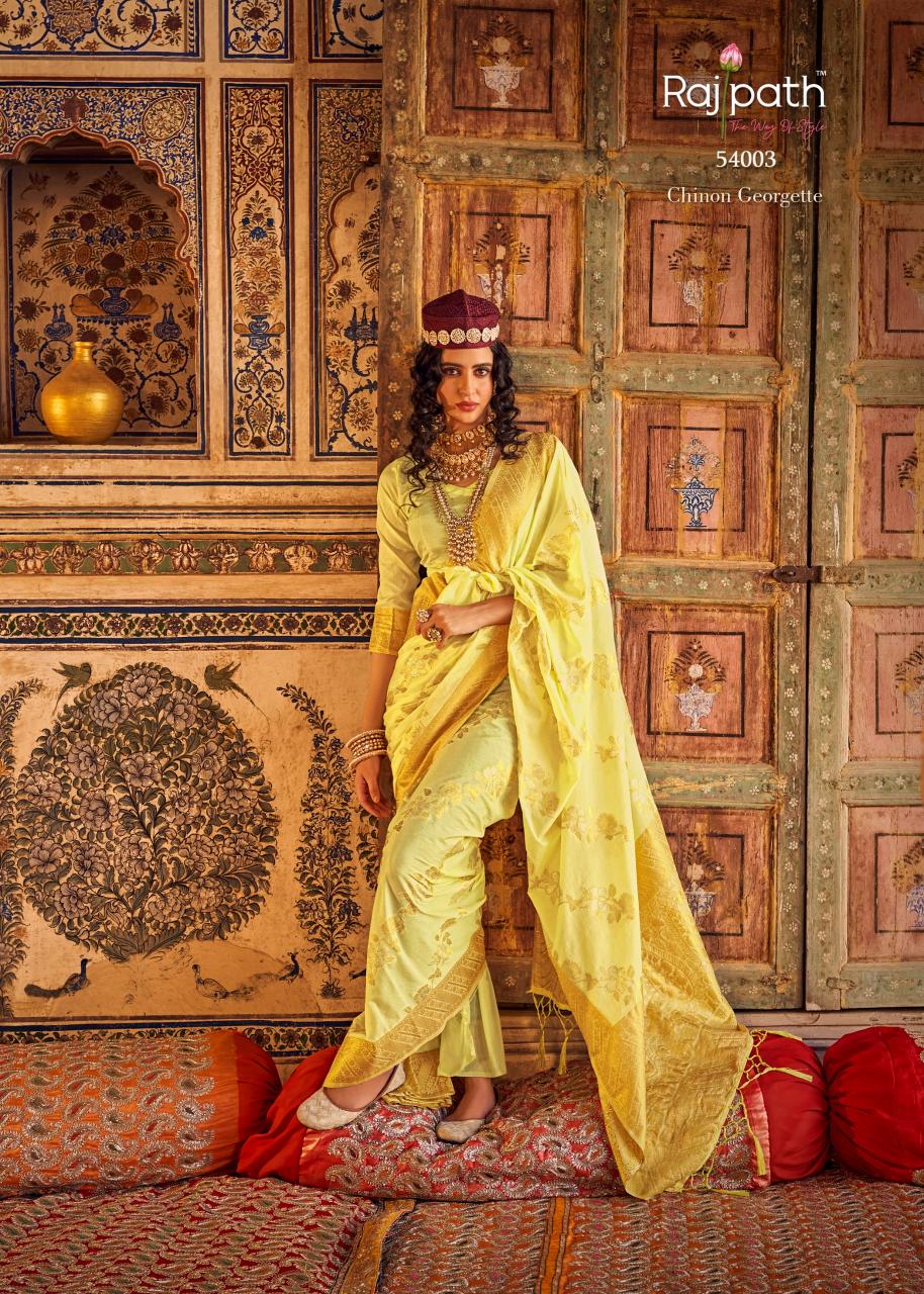 Rajpath Annie Silk Georgette Fancy Surat Saree market Wholesale bazaar