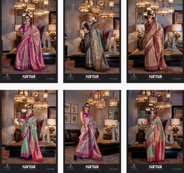 Rajtex Kansai Handwoven Fancy types of Sarees in india
