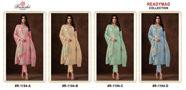 Ramsha R 1194 Nx Ready Made Pakistani Suits Wholesale Catalog