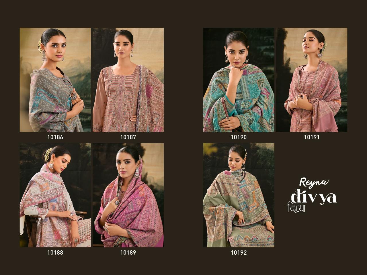 Reyna Divya Pure Pashmina Salwar Kameez Wholesale Catalog