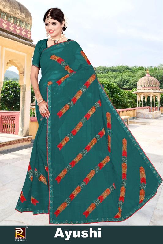 Ronisha Ayushi Sarees Wholesale in Surat with Catalogue