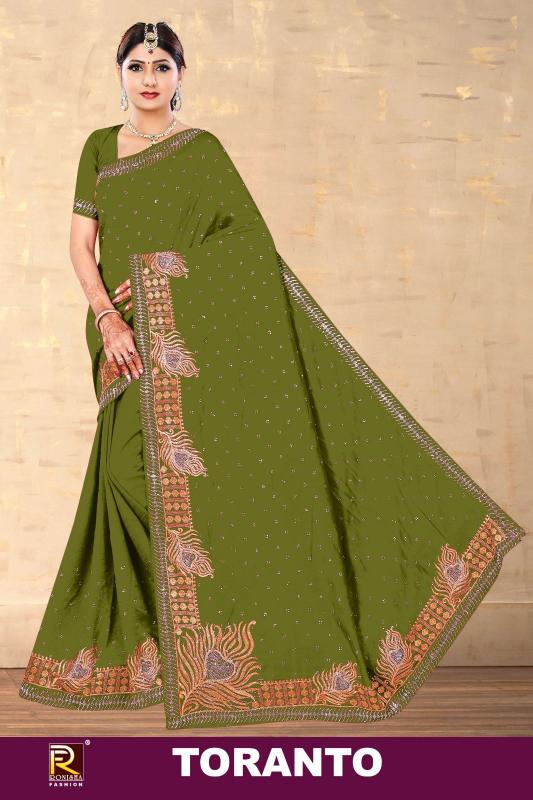 Ronisha Toranto embroidery work heavy premium exclusive designer saree Wholesale Catalog