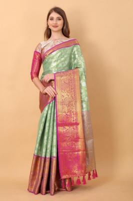 Sabella murthy Green soft Kanjivaram Silk videos saree wholesale shop in surat