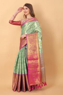 Sabella murthy Green soft Kanjivaram Silk videos saree wholesale shop in surat