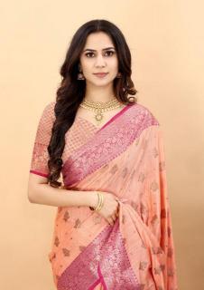 Sabella murthy Light orange Soft Silk Surat Sarees Wholesale Mills