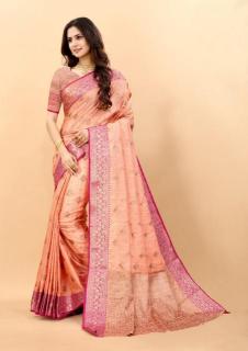 Sabella murthy Light orange Soft Silk Surat Sarees Wholesale Mills