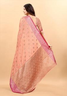 Sabella murthy Light orange Soft Silk Surat Sarees Wholesale Mills