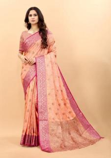 Sabella murthy Light orange Soft Silk Surat Sarees Wholesale Mills