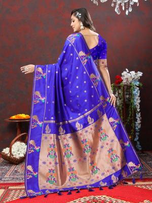 Sabella Nx -279 Copper Blue Soft Pethani Silk Best Sarees in India