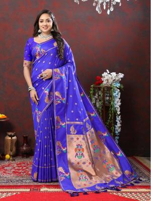 Sabella Nx -279 Copper Blue Soft Pethani Silk Best Sarees in India