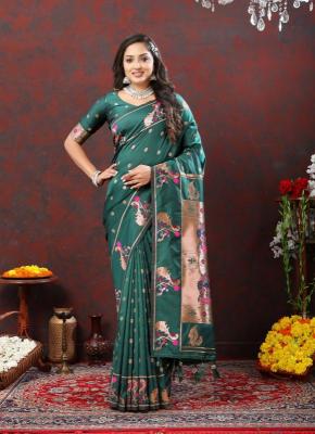 Sabella Nx -279 Copper Mehndi Soft Pethani Silk India Saree