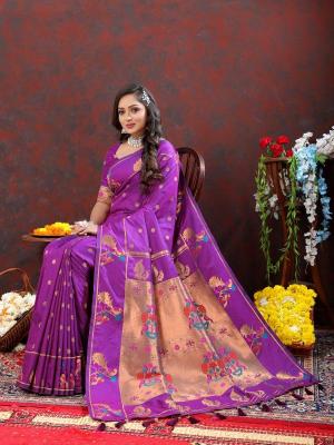 Sabella Nx -279 Copper purple Soft Pethani Silk Sarees online india