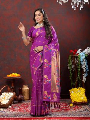 Sabella Nx -279 Copper purple Soft Pethani Silk Sarees online india