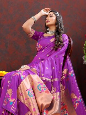 Sabella Nx -279 Copper purple Soft Pethani Silk Sarees online india