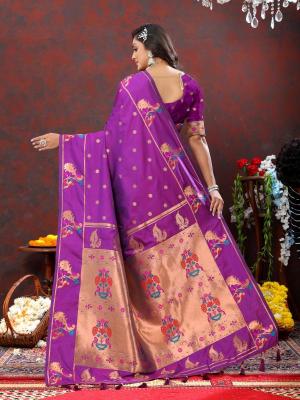 Sabella Nx -279 Copper purple Soft Pethani Silk Sarees online india