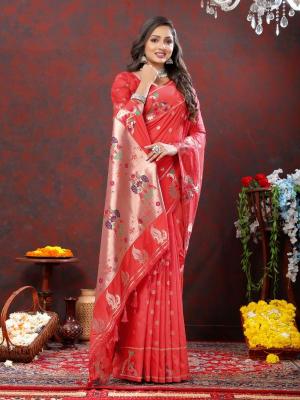 Sabella Nx -279 Copper Red Soft Pethani Silk Saree online shopping india