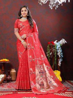 Sabella Nx -279 Copper Red Soft Pethani Silk Saree online shopping india