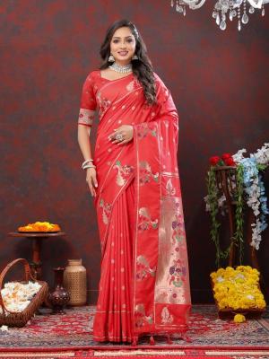 Sabella Nx -279 Copper Red Soft Pethani Silk Saree online shopping india